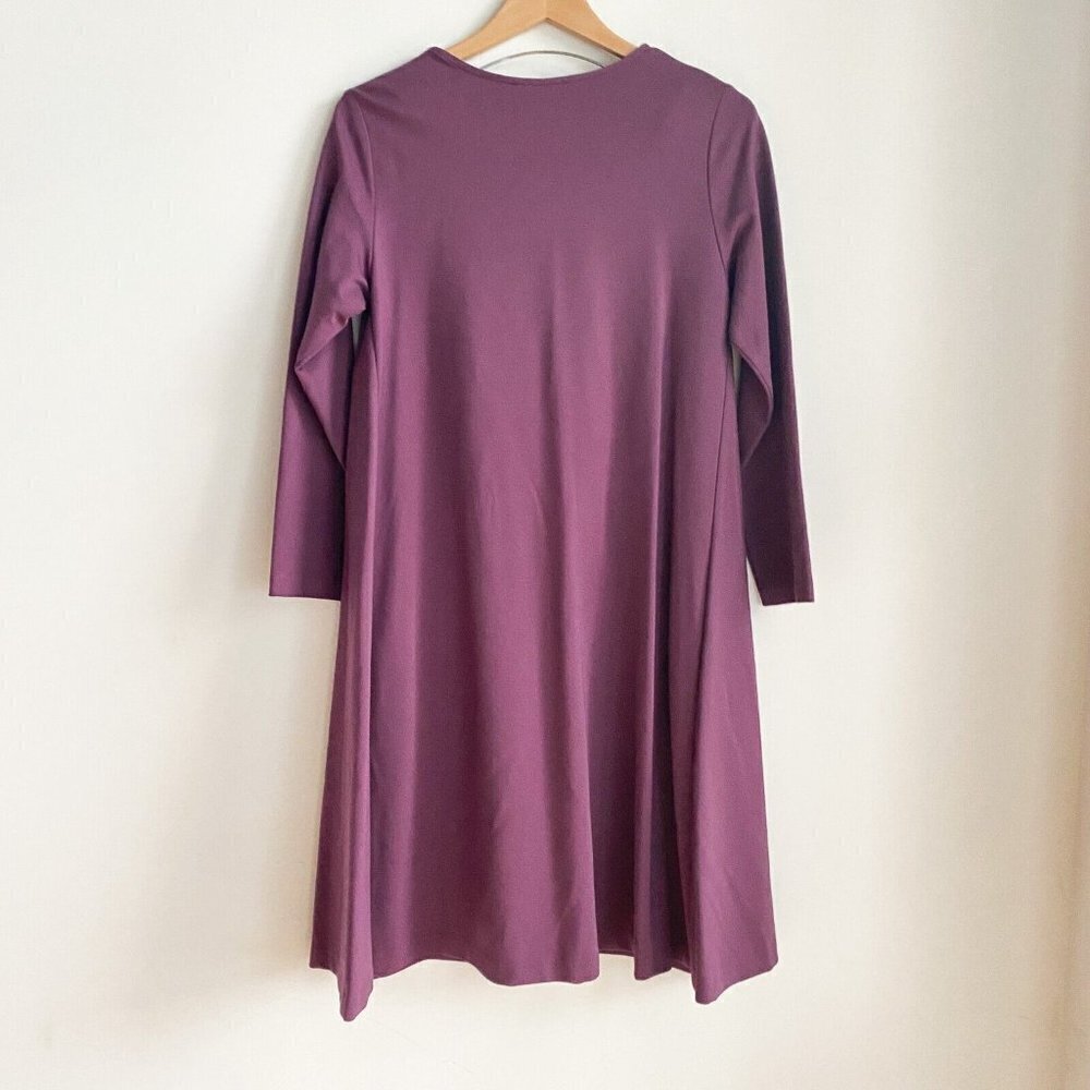 Bailey Lavender  Purple PAtch pocket Trapese Long Sleeve Knit Dress L - Picture 5 of 7